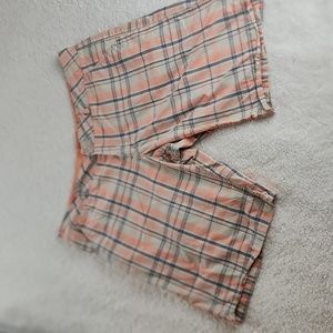 Mossimo Supply Co. Plaid shorts size 11, so cute! Peach, tan gray